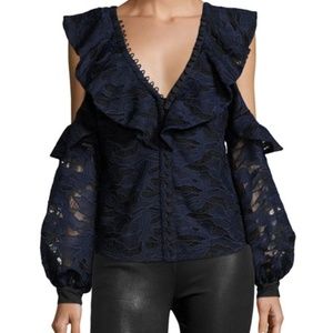 Self-Portrait Camo Lace Frill Top BNWT!